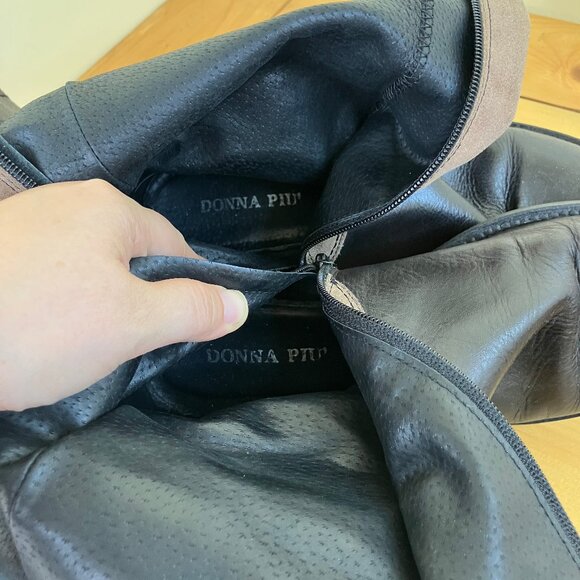 Donna Piu' Equestrian Riding Style Boots Two-Tone Leather & Suede Made in Italy - Picture 5 of 9